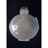 A CHINESE GREEN "JADE" SNUFF BOTTLE