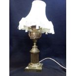 A BRASS TABLE LAMP, OF CLASSICAL URN FORM
