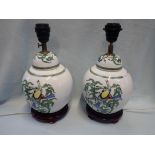 A PAIR OF TABLE LAMPS IN THE FORM OF CHINESE GINGER JARS AND COVERS