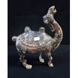 A PATINATED BRONZE STUDY OF A CAMEL