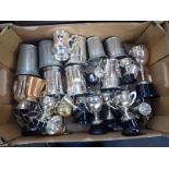 A COLLECTION OF SILVER PLATED TROPHY CUPS