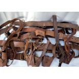 A COLLECTION OF VINTAGE MILITARY LEATHER BELTS