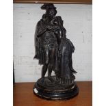 A 19TH CENTURY BRONZED SPELTER FIGURE; 'ROMEO ET JULIETTE'