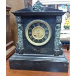 A VICTORIAN SLATE MANTEL CLOCK, WITH FRENCH MOVEMENT