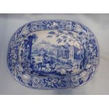 A 19TH CENTURY BLUE AND WHITE TRANSFER-PRINTED PLATE