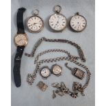 A COLLECTION OF SILVER POCKET WATCHES