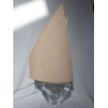 A DAUM GLASS LAMP IN THE FORM OF A STYLISED YACHT