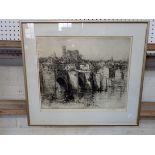 HEDLEY FITTON 1859-1929: 'PONT ST. ETIENNE', ETCHING
