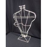 A VINTAGE WIREWORK SHOP DISPLAY LADIES' BUST, C. 1950s