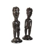 PAIR OF LATE 19TH CENTURY TRIBAL CARVED HARD WOOD FIGURES