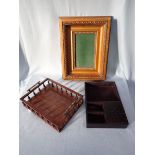 A REGENCY ROSEWOOD BALUSTRADED DESK TRAY