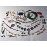 A COLLECTION OF COSTUME JEWELLERY