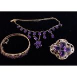 AN 'AMETHYST' SUITE OF JEWELLERY