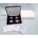 JUBILEE MINT: 'THE PRINCE CHARLES 70TH BIRTHDAY' SET OF FOUR SOLID 22CT GOLD PROOF Â£1 COINS