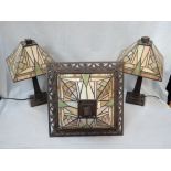 A PAIR OF TIFFANY STYLE TABLE LAMPS