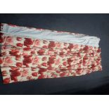 ANDREW MARTIN: TWO PAIRS OF 'RED TULIP' DESIGN CREAM LINEN CURTAINS