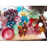 A COLLECTION OF COLOURED GLASSWARE