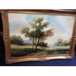 B.H.C MULDER: LANDSCAPE, OIL ON CANVAS, IN GILT FRAME