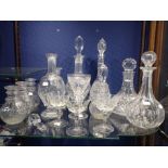 A COLLECTION OF CUT GLASS DECANTERS