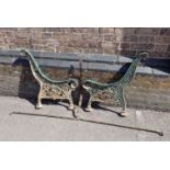 A PAIR OF COALBROOKDALE CAST IRON BENCH ENDS