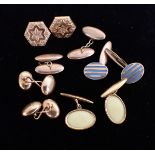 FIVE PAIRS OF CUFFLINKS