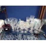 A COLLECTION OF 19TH CENTURY FACETED WINE GLASSES