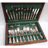 A SILVER PLATED 'KING'S PATTERN' CANTEEN OF CUTLERY