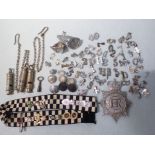 A COLLECTION OF POLICE WHISTLES, BUTTONS