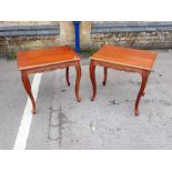 TWO MODERN MAHOGANY OCCASIONAL TABLES