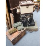 A COLLECTION OF VINTAGE DEED BOXES