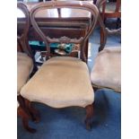A SET OF FOUR VICTORIAN ROSEWOOD BALLOON BACK CHAIRS