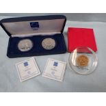 A PAIR OF CASED SILVER PROOF ATHENS 2004 MEDALS