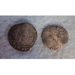 TWO MEDIEVAL HAMMERED SILVER COINS