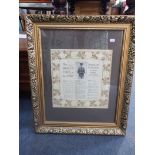 ROYAL INTEREST; A FRAMED PAPER NAPKIN DEPICTING 'THE PRINCE'S VISIT TO THE WEST' 1923