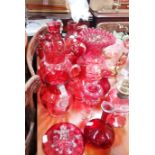 A COLLECTION OF CRANBERRY GLASS