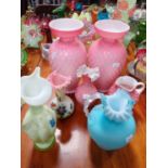 A COLLECTION OF VICTORIAN OPALINE GLASS