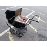 A VINTAGE DOLL'S PRAM