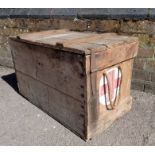 A MILITARY/RED CROSS PINE PACKING CRATE
