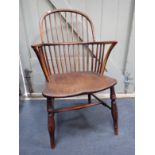 AN ELM AND ASH WINDSOR ARMCHAIR