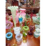 A COLLECTION OF VICTORIAN COLOURED GLASS