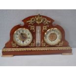A LATE VICTORIAN CLOCK/BAROMETER/THERMOMETER