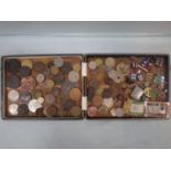 A COLLECTION OF COINS, TOKENS, BADGES