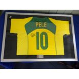 FOOTBALL INTEREST: A SIGNED 'PELE' BRASIL HOME SHIRT, 04-05