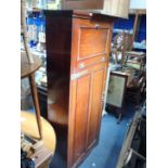 AN EDWARDIAN MAHOGANY HALL CUPBOARD