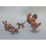 FIVE COLD PAINTED BRONZE MINIATURE ANIMALS