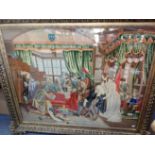 A LARGE VICTORIAN WOOLWORK PICTURE