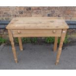 A VICTORIAN STRIPPED PINE SIDE TABLE