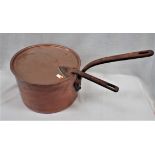 A LARGE COPPER PAN AND LID BY LEWIS & CONGER