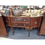 AN EDWARDIAN SHERATON REVIVAL MAHOGANY SIDEBOARD