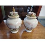 PAIR OF MEISSEN STYLE COVERED VASES